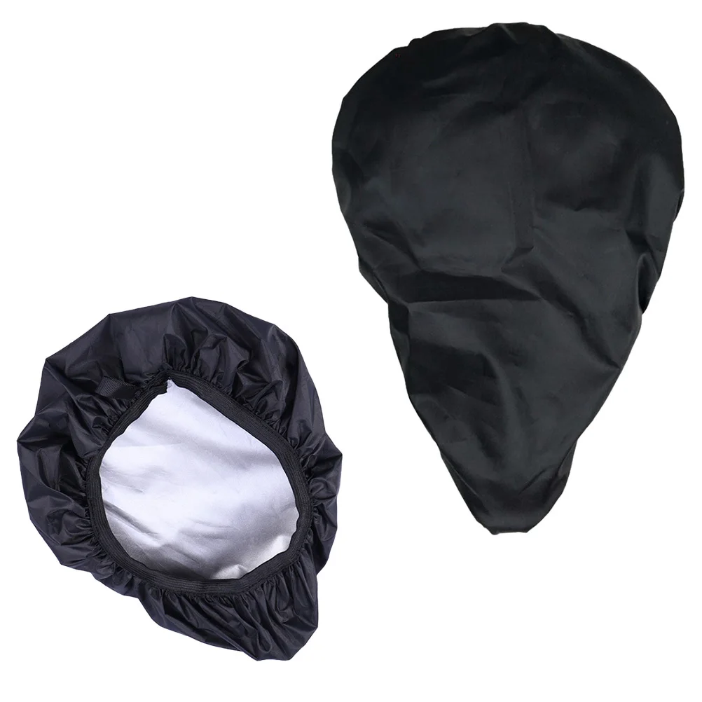 2 pçs capa de assento de bicicleta à prova dwaterproof água resistente protetor de sela elástica ajuste ajustável chuva poeira uv resistente