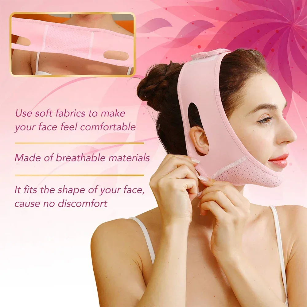 Double Chin Remover Facial Lifting Slimming Bandage V Line Shaped Cheek Face Lift Up Belt Strap Jaw Face Tightening Massagers