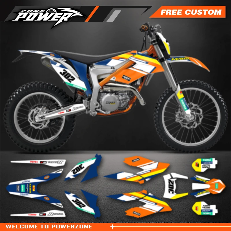 

Powerzone Custom Team Graphics Decals Stickers Kits for KTM 2012-2017 2018 2019 2020 FREERIDE 250 300 Customized Number