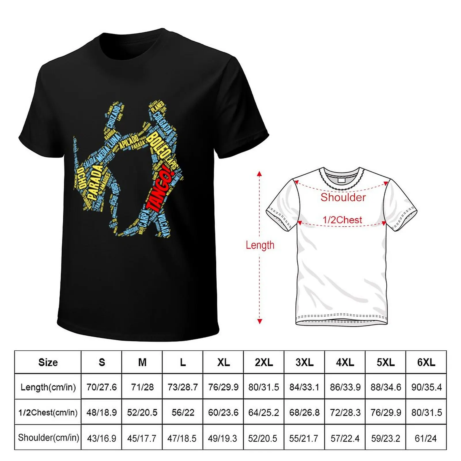Tango Boleo Word Art T-Shirt t shirts for man cotton soft T-Shirt