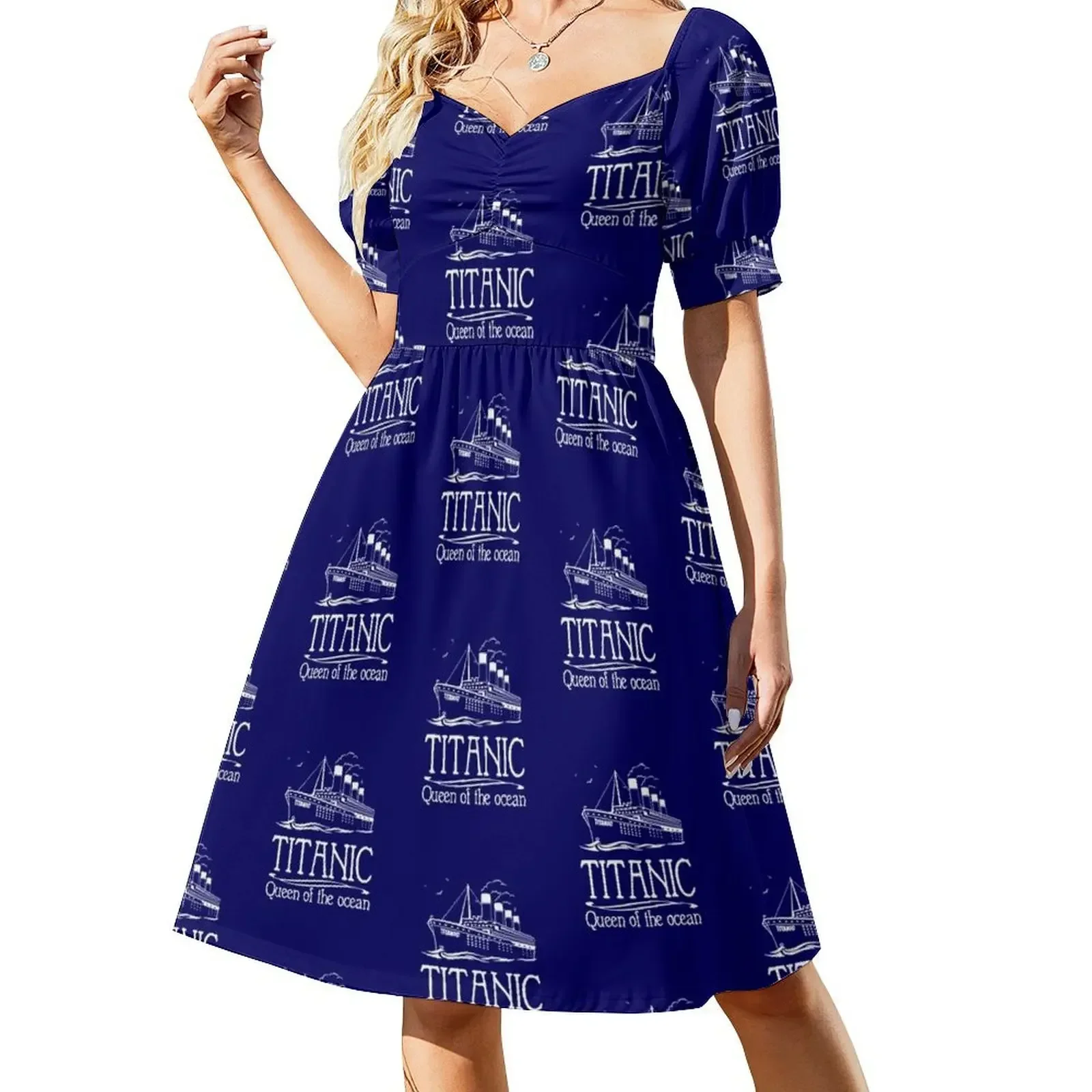 Titanic Sinking Vintage Poster Cruise Ship Atlantic Ocean Voyage Sleeveless Dress cocktail dresses Dress