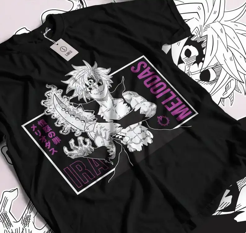 Nanpetrol-T-shirt The Seven Deadly, T-shirt No Taizai, Meliodas, Ban, Escanor, Esthétique