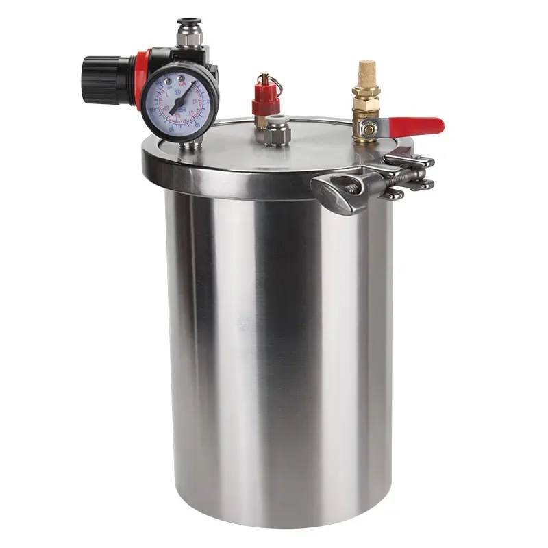 8L 304 stainless steel Card frame pressure tank, dispenser stainless steel pressure tank, maximum pressure 8bar, with barometer