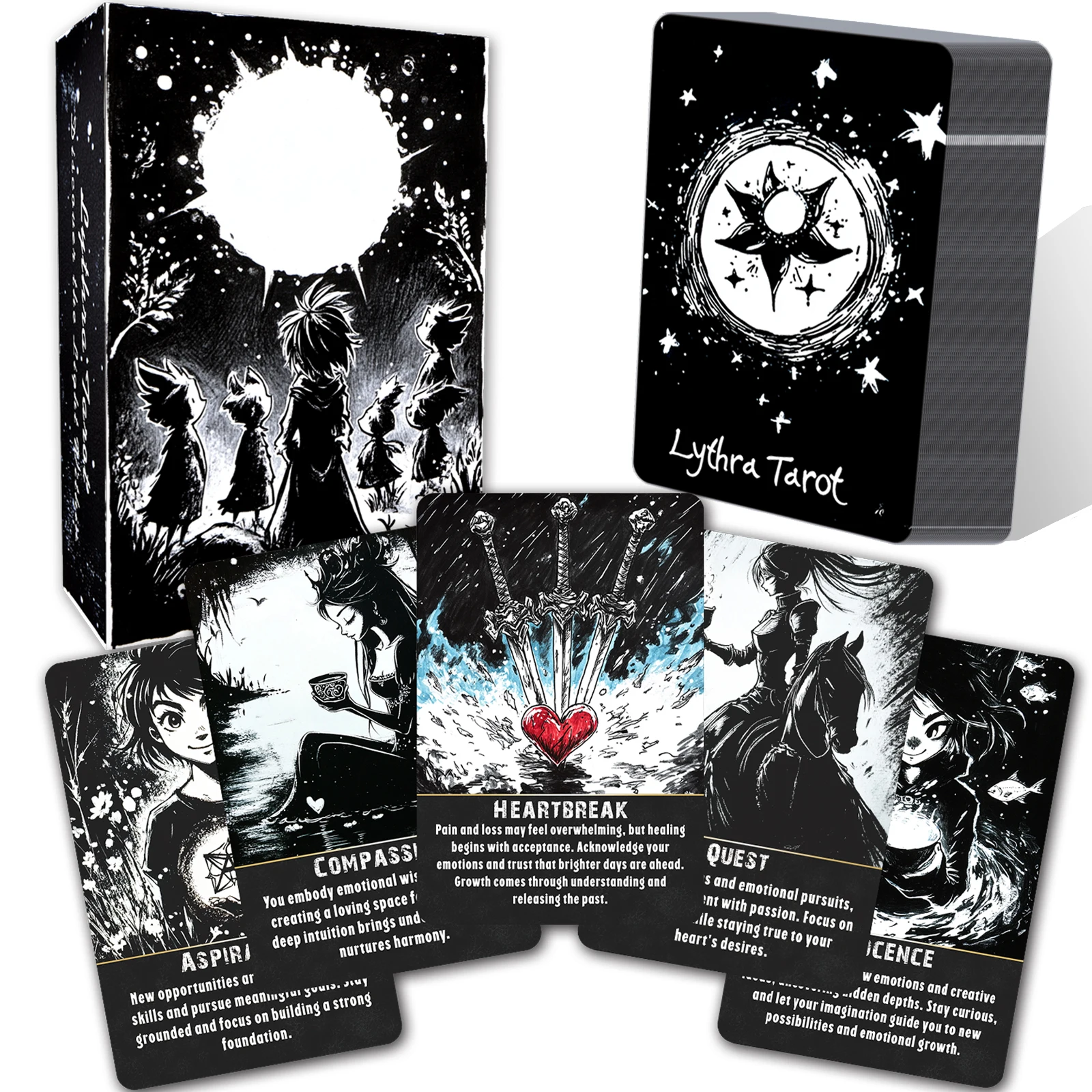 78 Lythra Tarot Card Set, Tarot Oracle Cards for Beginners, Spiritual Tools for Intuition, Emotional Insight and Inner Wisdom