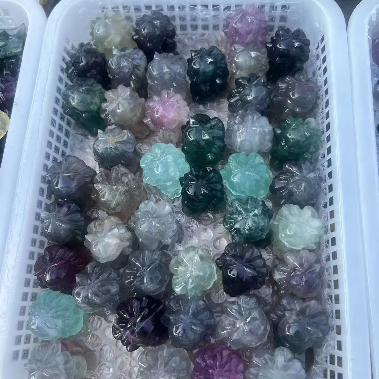 fluorite Nine-tailed Fox Statue Natural Healing Crystals Exquisite Animal Crafts Home Decoration DIY Souvenir Gifts
