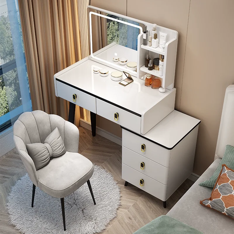 Double Sink Mirror Vanity Set Bedroom Furniture With Lavabink for Home Makeup Vanity