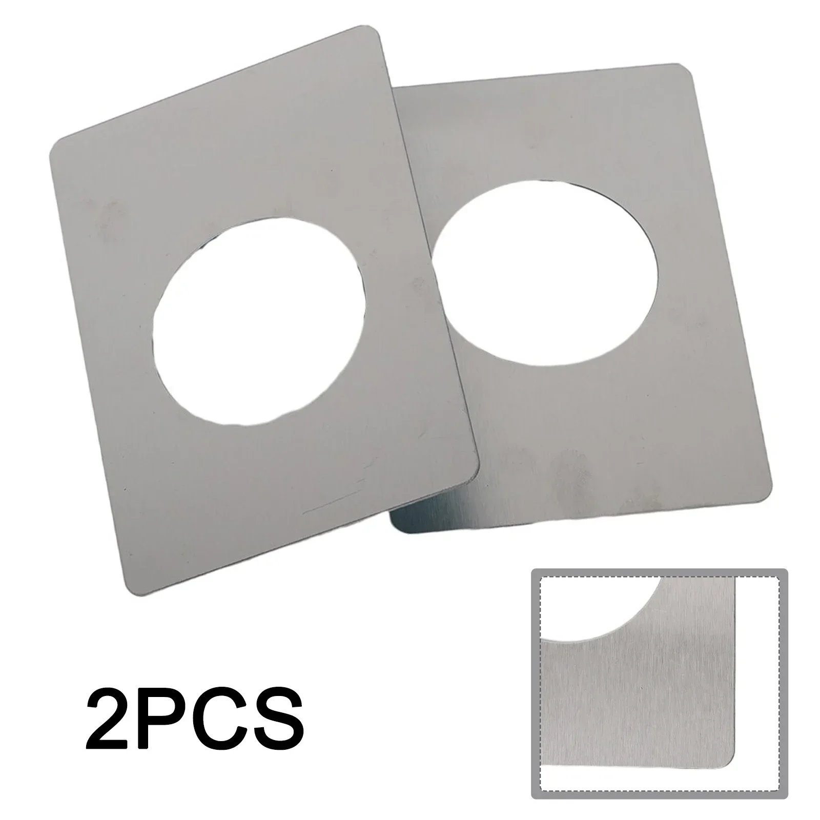 High Quality Brand New Doors Lock Plate Tools Rust Resistant Silver Stainless Steel Rounded Corners With Tape 2Pcs