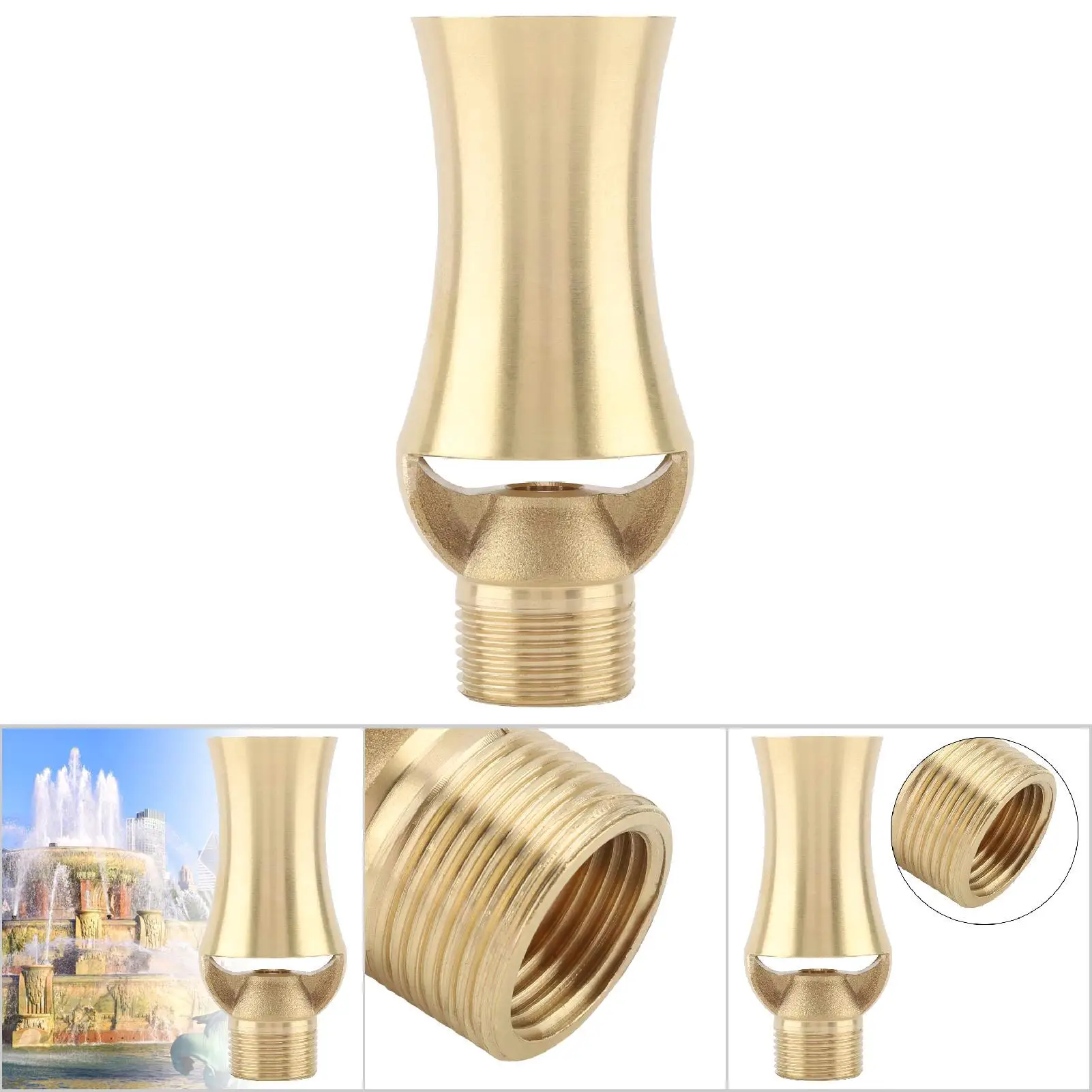 Brass Ice Tower Cascade Fountain Nozzle Spray Water Feature for Pond 1/2inch 3/4inch