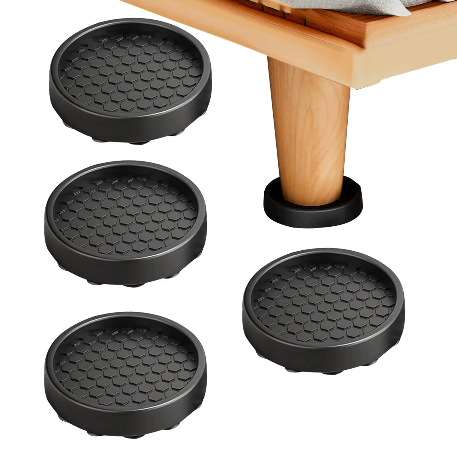 4 Pieces Silicone Anti Skid Caster Cups Non Slip Furniture Pads Furniture Sliders for Hardwood Floors for Bed Couch Cabinet Sofa