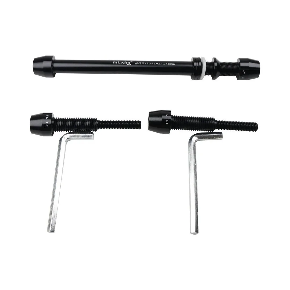 

Ось-втулка для велотренажера с резьбой 1.0/1.5/1.75, алюминиевый сплав, M12x142 до M12x148 мм, задняя ось велосипедной втулки, черная