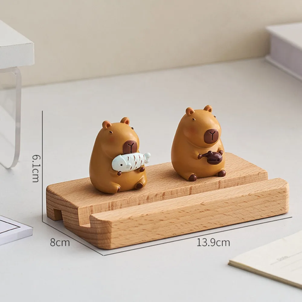 Figure Model Capybara Phone Holder PVC Doll Desk Decor Capybara Mobile Phone Stand Cartoon Support Capybara Cell Phone Bracket