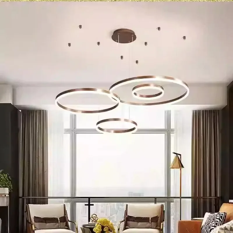 Modern Minimalist and Personalized Circular Ring Light Luxurious Living Room Dining Room Bedroom LED Home Pendant Light
