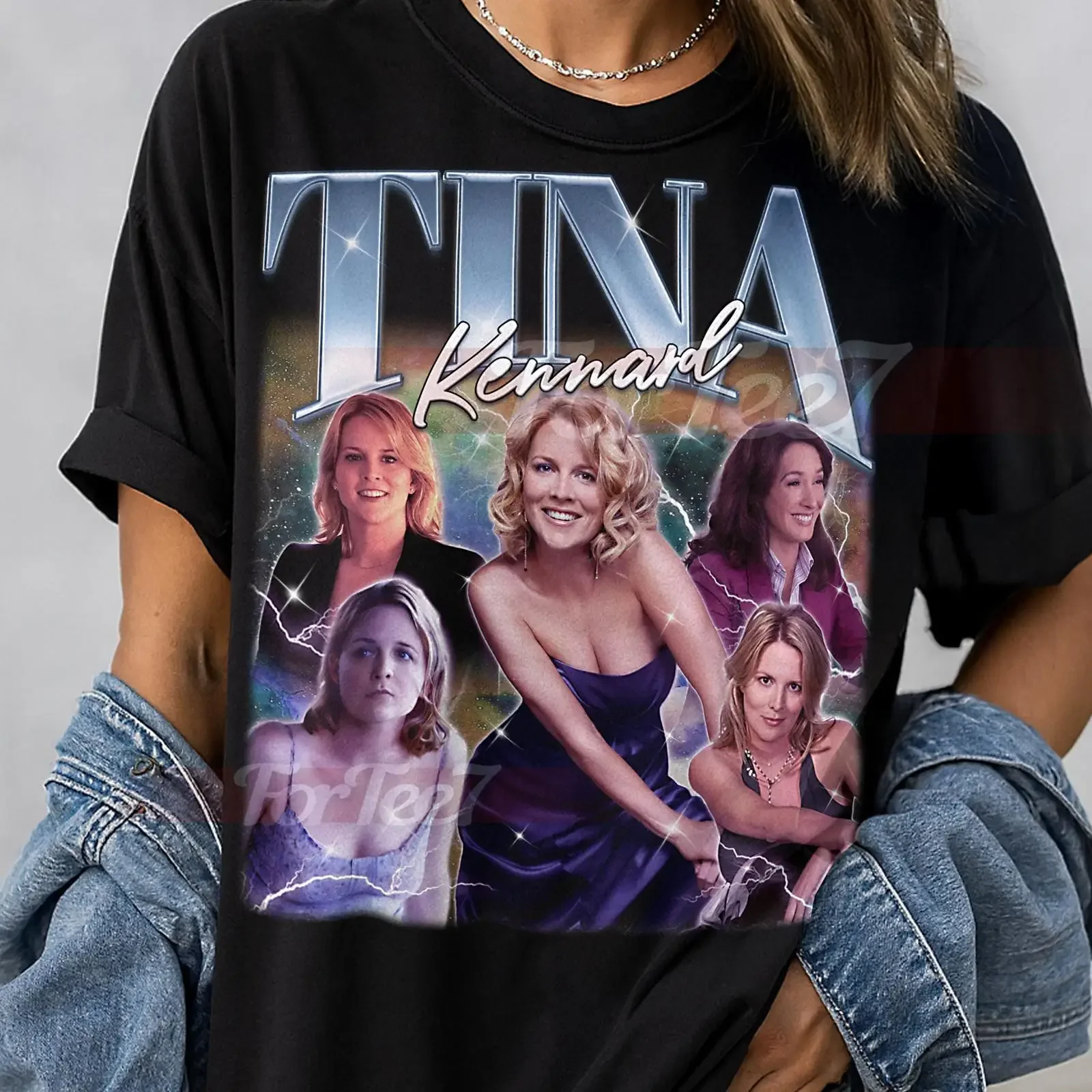 Tina Kennard 90s Retro Bootleg T Shirt Vintage The L Word TV Show Classic Casual  vintage Washed graphic Comfortable