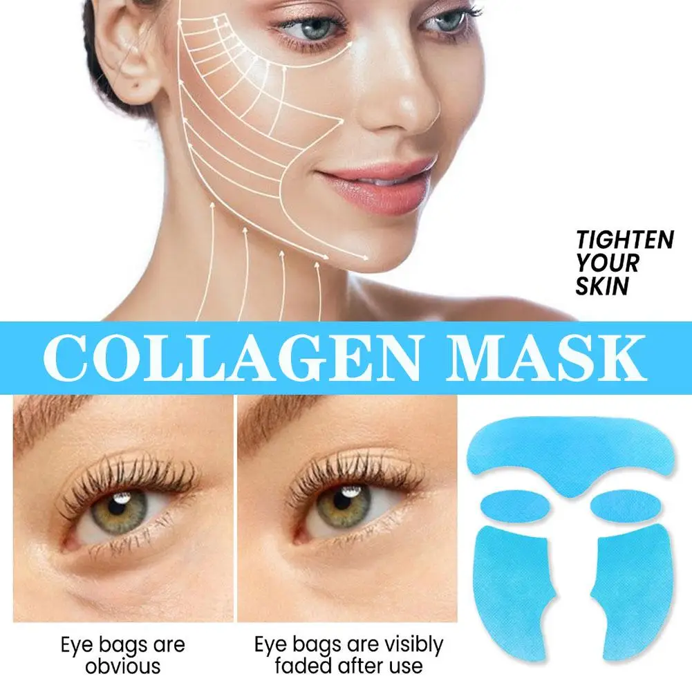 Collageen Masker Set Anti-Aging Rimpels Papier Oplosbaar Gezichtsmasker Gezicht Huid Wangsticker Voorhoofd Patch Patch Patch Patches