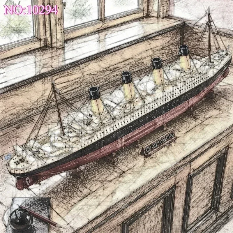 The Cheapest Popular 9090pcs Classic Movies Unsinkable Giant Ship Large Cruise Boat Ship Steamship Model Birthday Ornament Gift