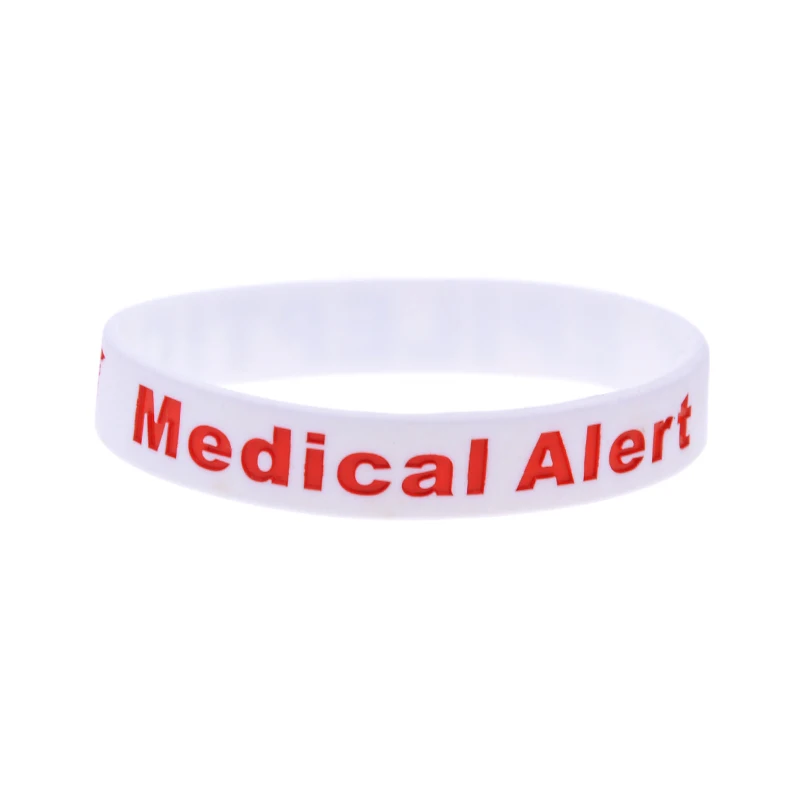 

50 Pcs EPILEPTIC Silicone Rubber Wristband Medical Alert Bracelet Adult Size Bangle