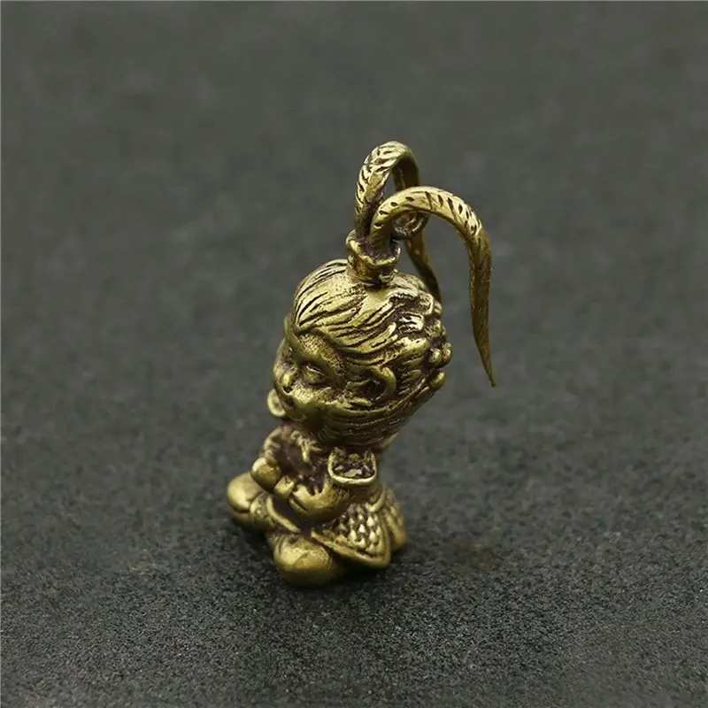 Immagine 3: AT02-3X Statuetta del Re Scimmia in Rame, Statua di Sun Wukong, Decorazione per Acquario, Ornamenti per la Casa, Decorazione per Auto