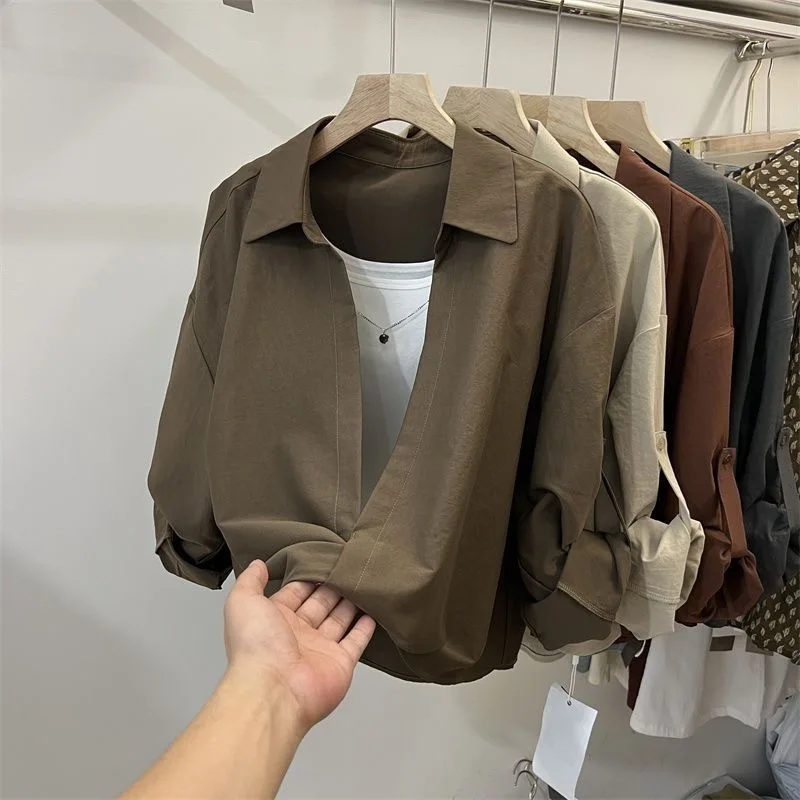 Stylish Long Sleeve  Neck Shirt Women's Fashionable Beautiful Age-Defying Top Spring 2026 Early Season Polyester Blend