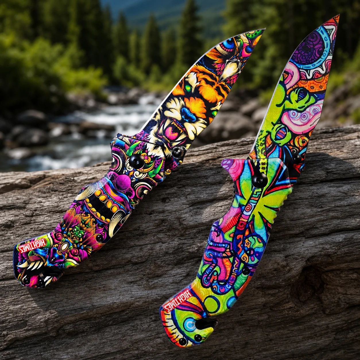 Colorful Pattern Folding Knife Portable Pocket Knife Outdoor Camping Hiking Picnic Daily Use Utility Accessory