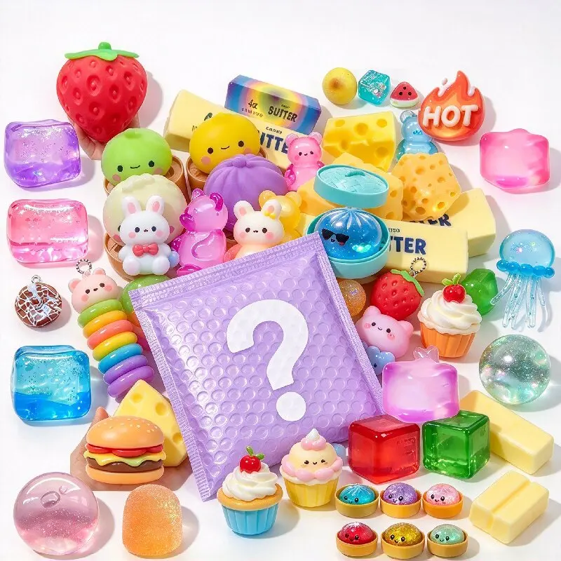 1PC Squishy Figures Blind Box Mystery Surprise Toy Slow Rising Soft Fidget Toys Moai Head Panda Rabbit Stress Relief Squeeze Sen