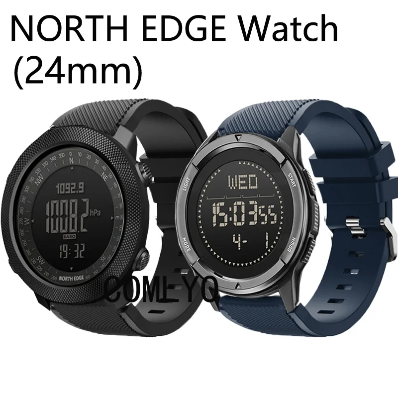 For NORTH EDGE ALPS APACHE 3 50MM EVOQUE 2 Strap Smart Watch MEN'S Band Silicone Replacement Bracelet Belt