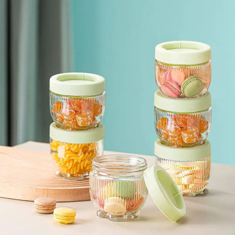 Sealed Glass Storage Canister Set with Covers  Claw Design Stackable Combination Pack of 6 by Rong Qi from Mainland China