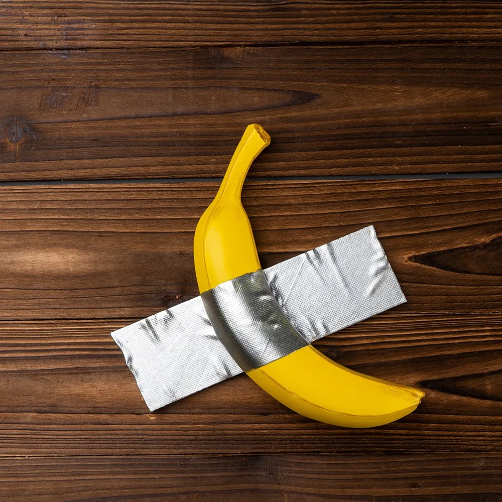 Resin Tape Banana Sculpture Wall Decoration Contemporary Art Modern Living Room Home Interior Decor Object Kitchen Bathroom Gift