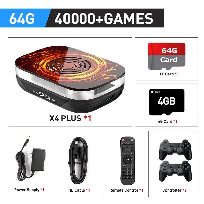 Top! Super Console X4 Plus Retro Video Game Consoles for ARCADE/MAME/SS/SNES/4K/8K HD TV Box Dual WiFi with Controller