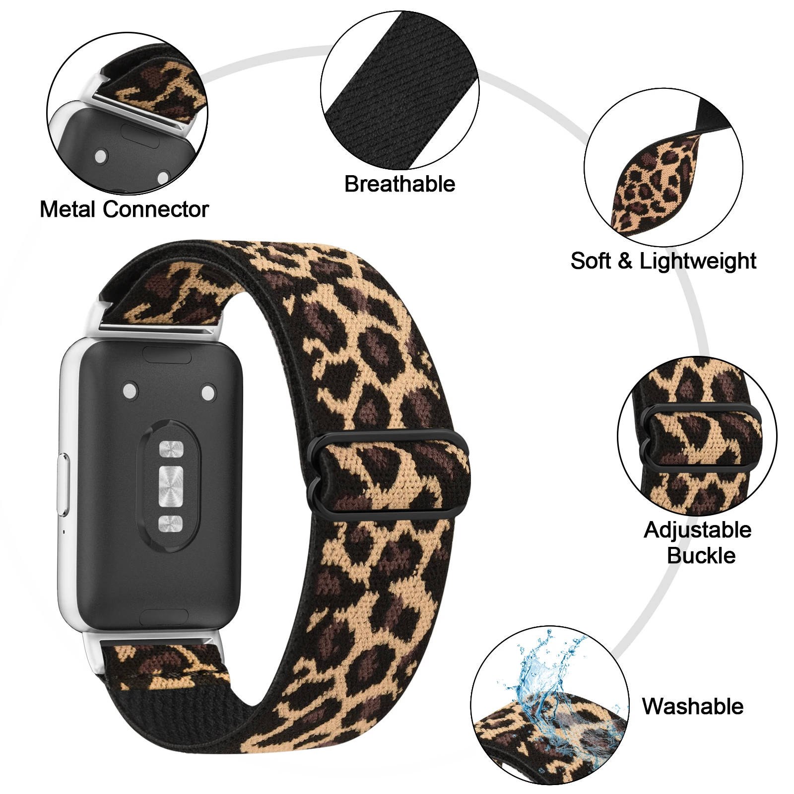 حزام حلقة من النايلون لهاتف Samsung Galaxy Fit 3، سوار ساعة مرن قابل للتعديل لملحقات Samsung Galaxy Fit 3 Band Correa