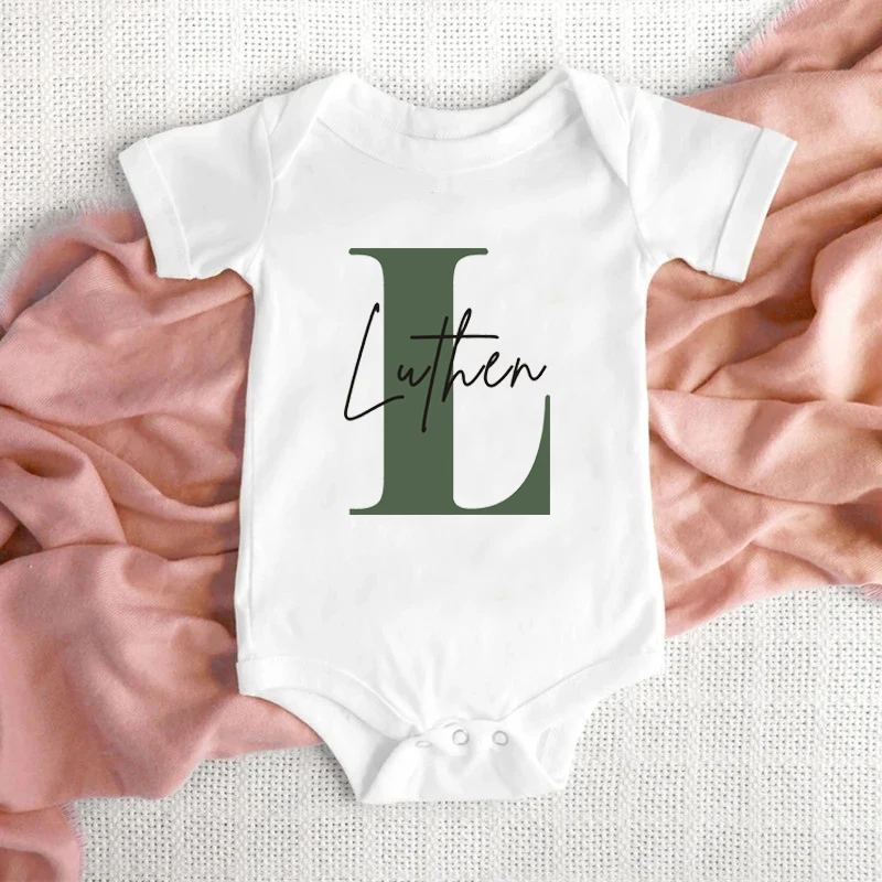 Personalized Baby Name Bodysuit Custom Newborn Name Clothing Pregnancy Reveal Gift Personalised Toddler Jumpsuit Sleep Suit