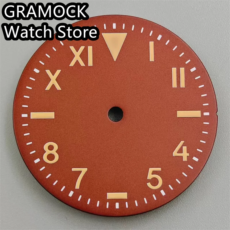 GRAMOCK 29mm Retro Dial Black White Dial Green Luminous Fit NH35 NH36 ETA2824 2836 PT5000 Miyata 8205 8215 DG2813 3804 movement