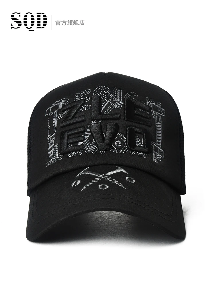 SQD Sponge High Top Hat Men's Korean Edition Fashion Sunscreen Baseball Hat Mesh Breathable Truck Driver Hat