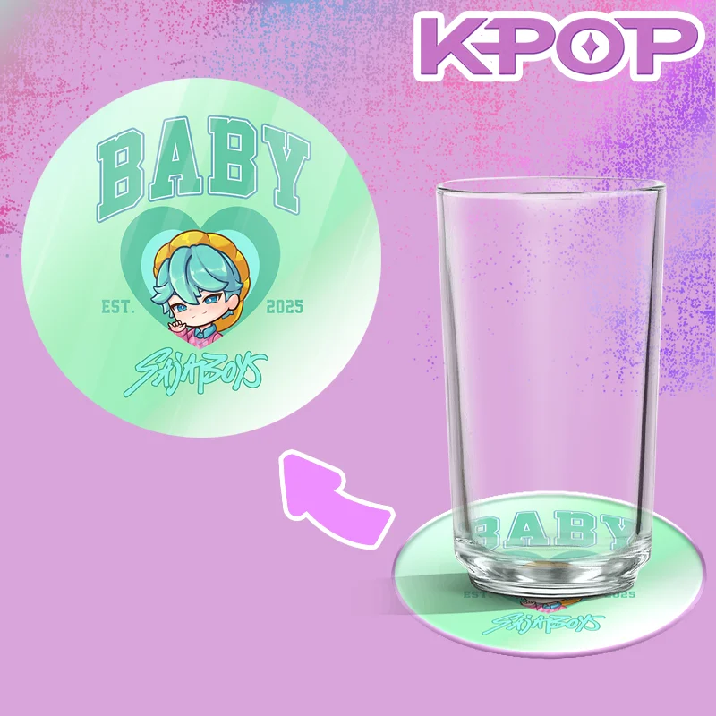 K-Pop Demon Hunters Coasters 10CM HUNTR/X Rumi Mira Zoey Jinu Alas Meja Berinsulasi Dekorasi Desktop Akrilik Dekorasi Rumah Hadiah