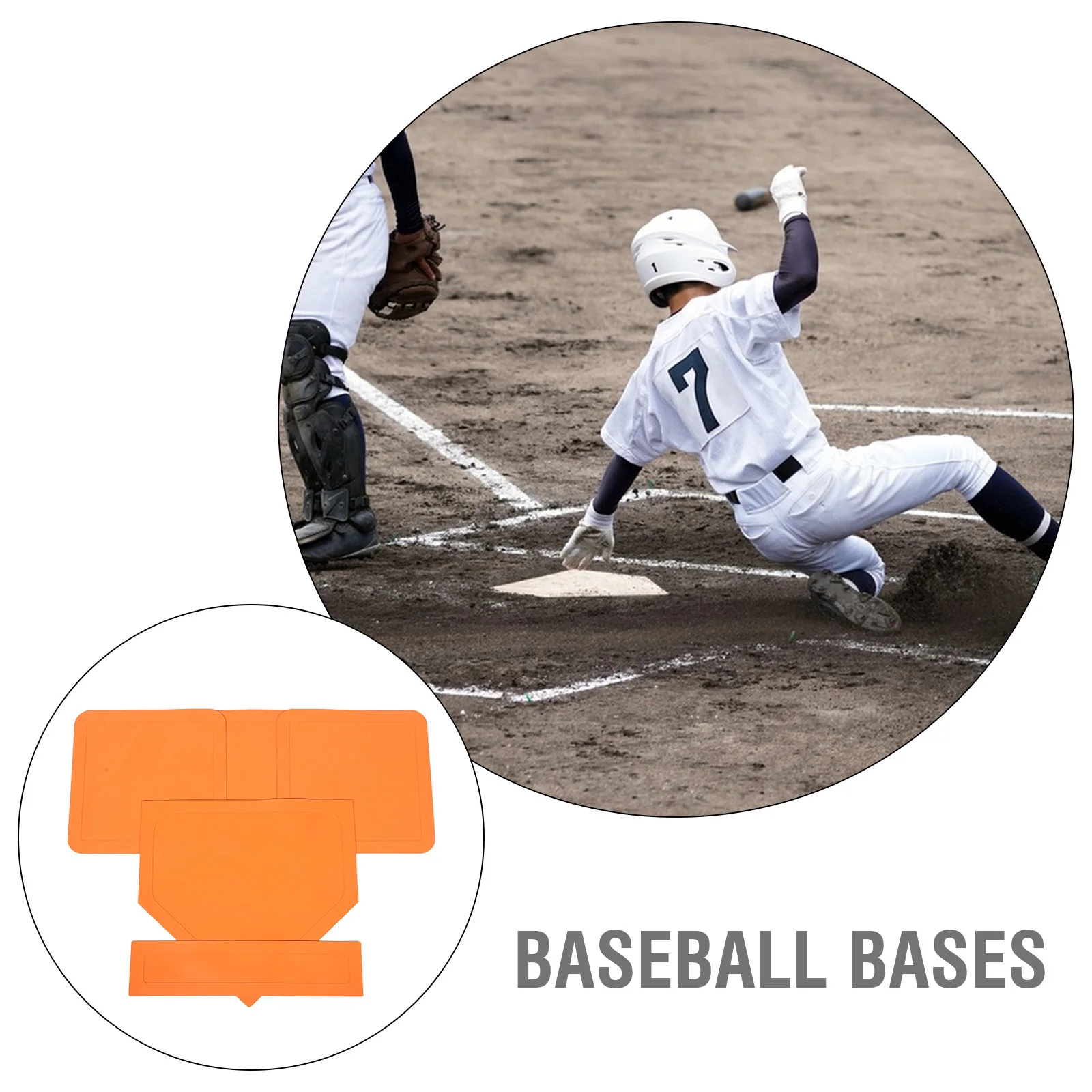 Basi da baseball in gomma da 5 pezzi Basi da softball Tappetino da lancio per piastre domestiche addensato Durevole impermeabile per l'allenamento del campo interno ed esterno