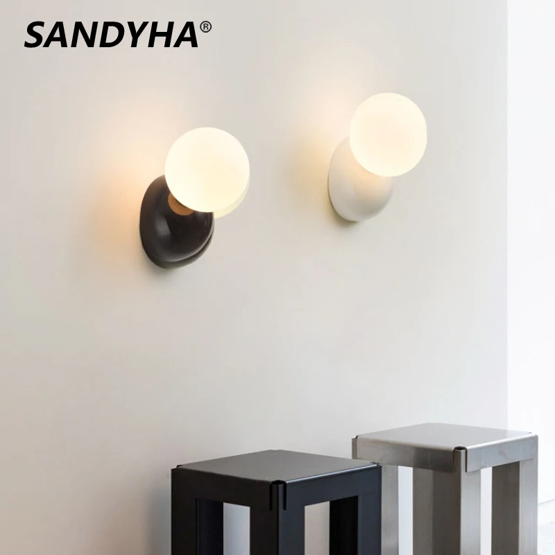 

Nordic Minimalist Wall Lamp Creative Cream Bedside Light LED Lighting Fixture For Bedroom TV Background Foyer Home Decoration