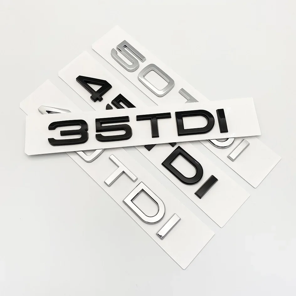 3D ABS Letters 2.0TDI 2.5TDI 3.0TDI 35TDI 40TDI 45TDI 50TDI Emblem for Audi A1 A3 A4 A5 A6 A7 A8 Q2 Q3 Q5 Q7 Car Trunk Sticker