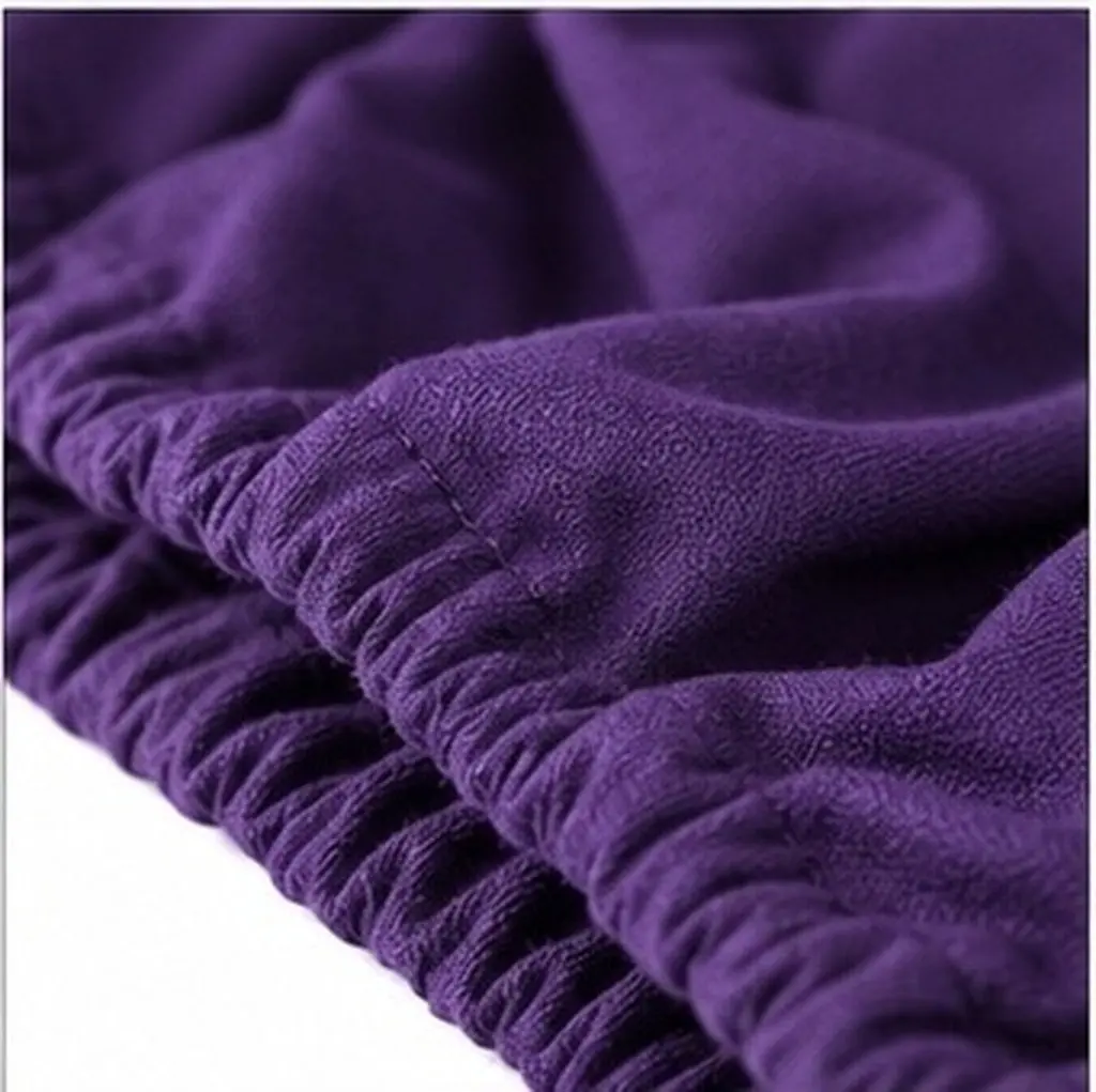Elastic Fabric Office Chair Cover Purple Small Size for Desk Chairs Rotating Computer Chairs Comfortable Stretch Recovery Back