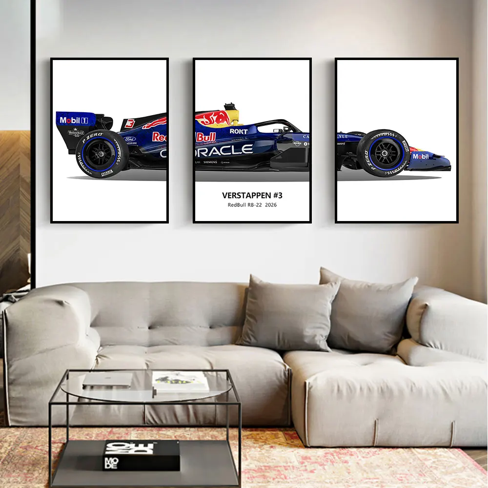 Modern Set of 3 2026 MCL40 AMG W17 SF26 RB22 Poster Print Russell Leclerc Hamilton Norris Piastri Racing Car Art Decor Wall Art