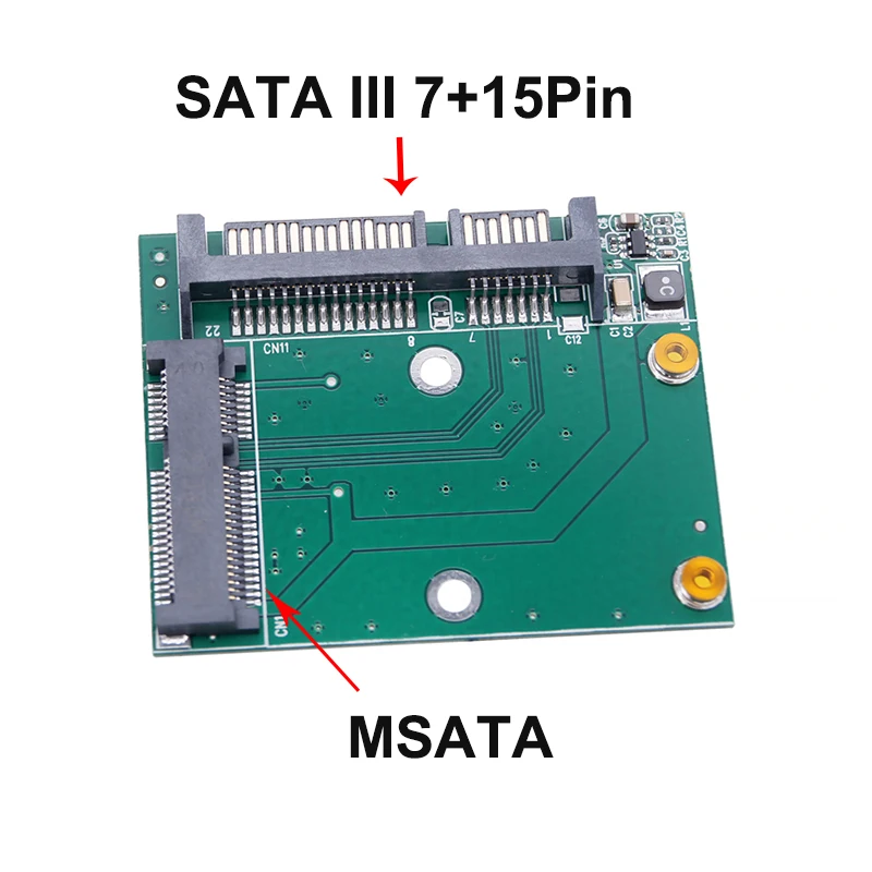 Карта адаптера mSATA SSD к SATA 3 2,5-дюймовый интерфейс 5 см MINI PCIE SSD к SATA III ПК Компьютерный адаптер-конвертер