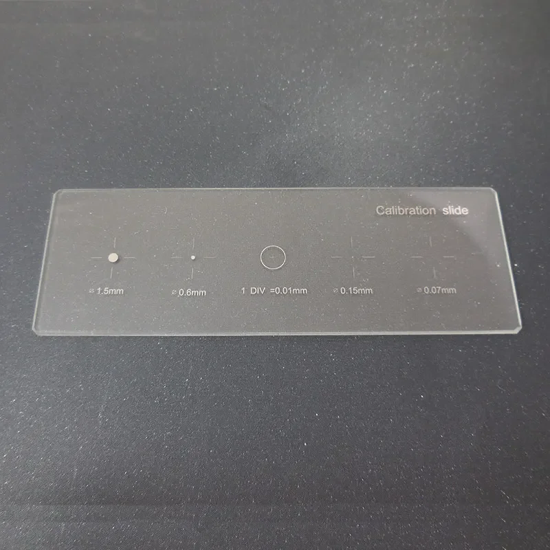 Cross Dot 0.01mm Stage Micrometer Microscope Calibration Slide with Four Calibration Dots TVE Tools