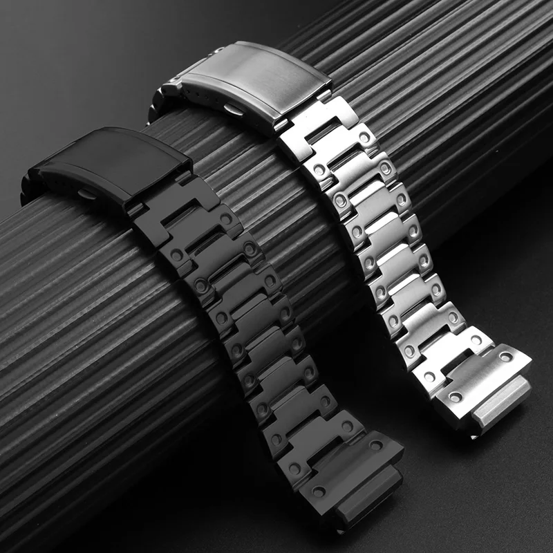 For Casio DW-H5600 metal strap bracelet stainless steel watch band watch chain for men's refit 18mm dw h5600 watch strap silver