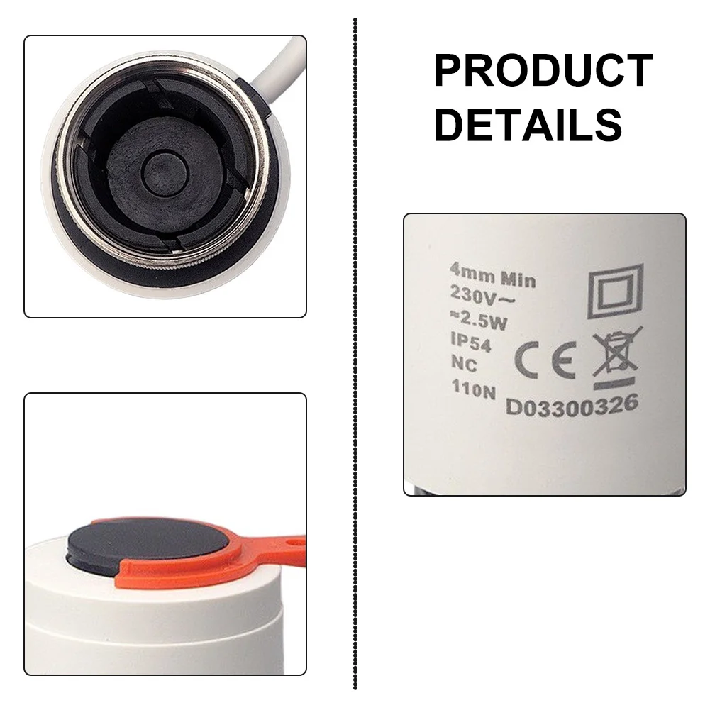 Automatic Electric Valve For Floor Heating System M30x1.5 Thread Thermostatic Actuator 2-Wire Connection Low Noise