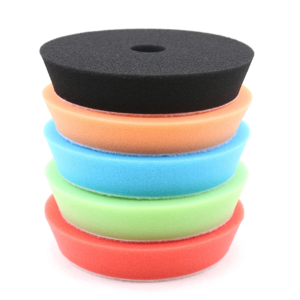 5Pcs Polishing Sponge Pads Kit Buffing Pad Washable Reusable Pad For Car Glass Polish Removes Scratches