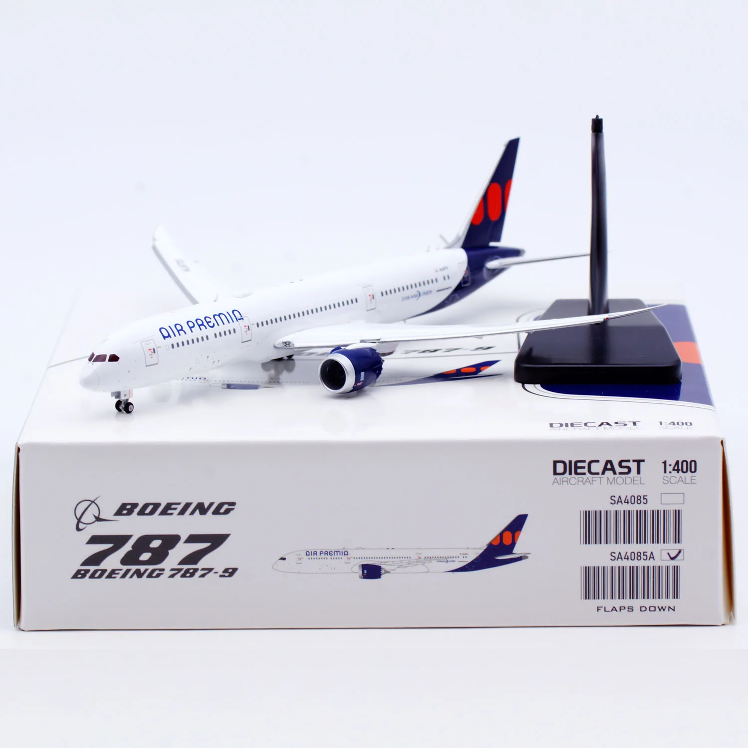 SA4085A سبيكة تحصيل طائرة هدية JC أجنحة 1:400 الهواء Premia بوينغ B787-9 دييكاست طائرة نموذج طائرة HL8701 اللوحات أسفل #2