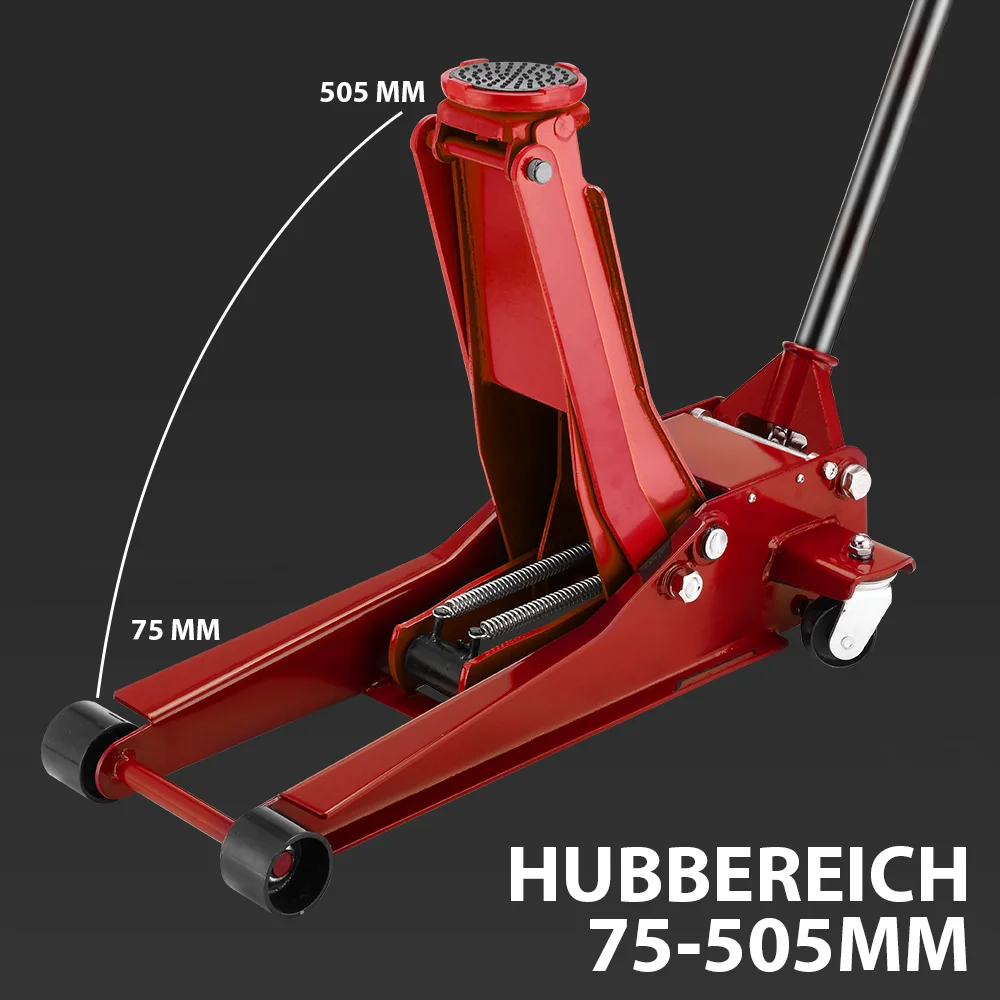 3T Hydraulischer Wagenheber, Doppelpumpen-Wagenheber, Hubhöhe 75-505 mm, Autoreparaturwerkzeug, Hebewerkzeug, Autoreparatur-Wagenheber – Detail 4