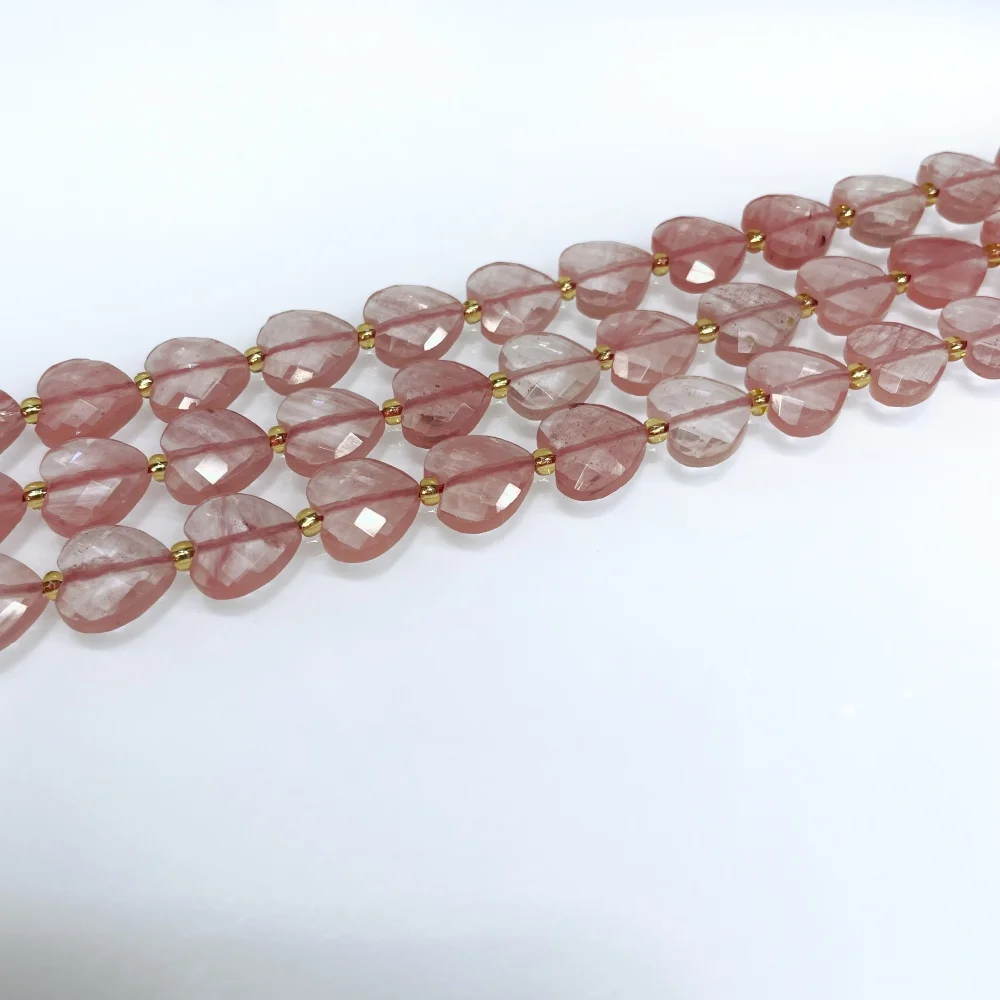 Natürliche 12mm Amethyst-Perlen in Herzform, facettiert, handgefertigt für Schmuckherstellung, DIY-Halskette, Armband, 15'' Zubehör – Detail 3