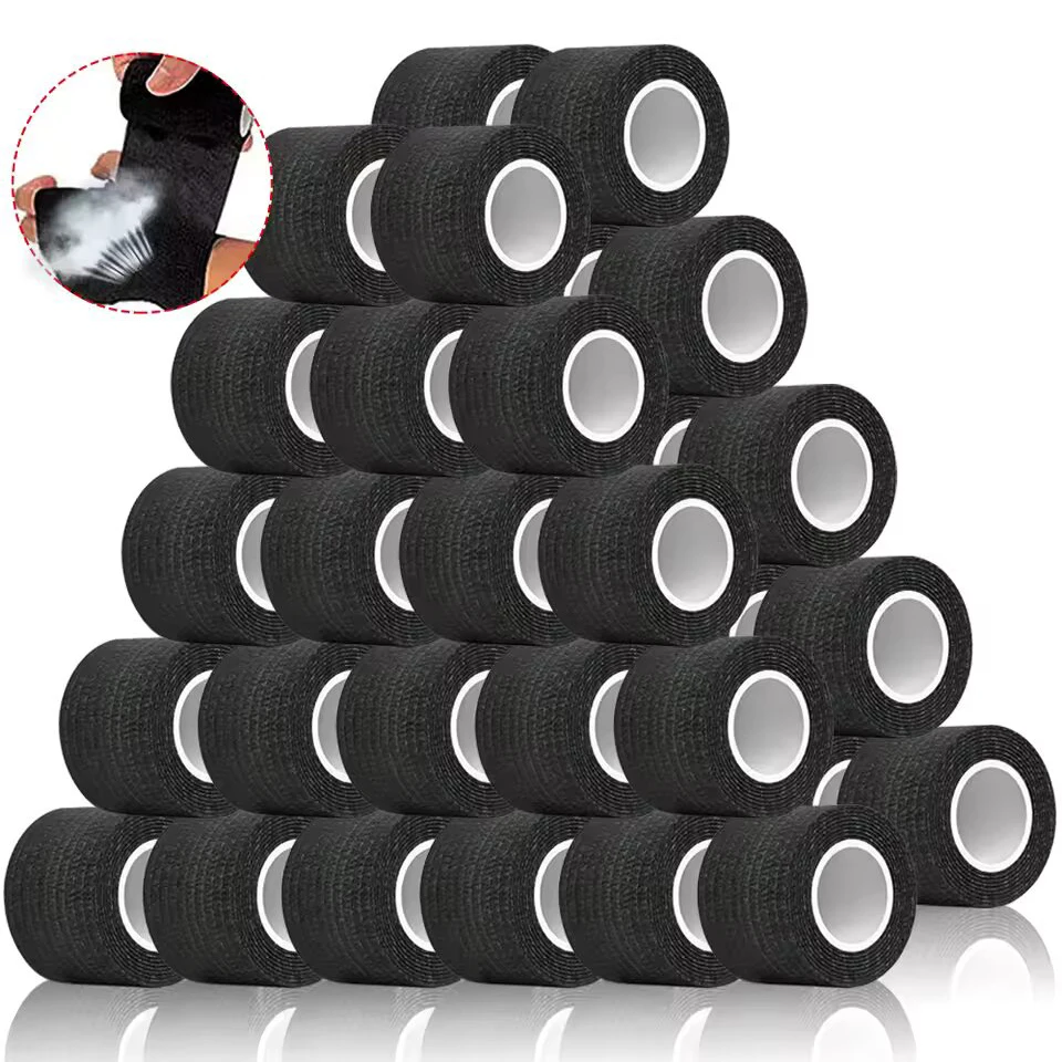 

6/12/18/24/PCS Black Tattoo Bandage Tattoo Grip Tape Waterproof Self-adhesive Elastic Wraps Finger Protection Tattoo Accessories