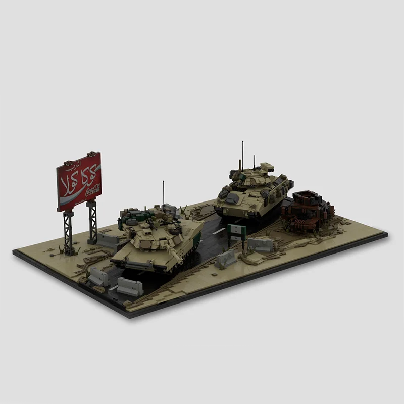 3491pcs M1A2 Military Tank Model Building Block Set MOC Architecture Street View M2A2 Transport Vehicle Collection Toys Gifts