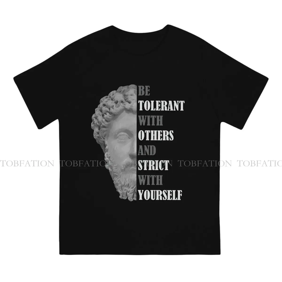 Stoicism Quote Stoic Philosophy Round Collar TShirt Seneca The Artist Pure Cotton Classic T Shirt Men Tops Fashion