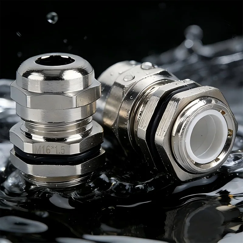 Waterproof Cable Gland 1Piece M27*1.5 M30-M63 Metal Joint Use For Box Nickel Plated Brass IP67 Seal Joint LED Lamp Connector